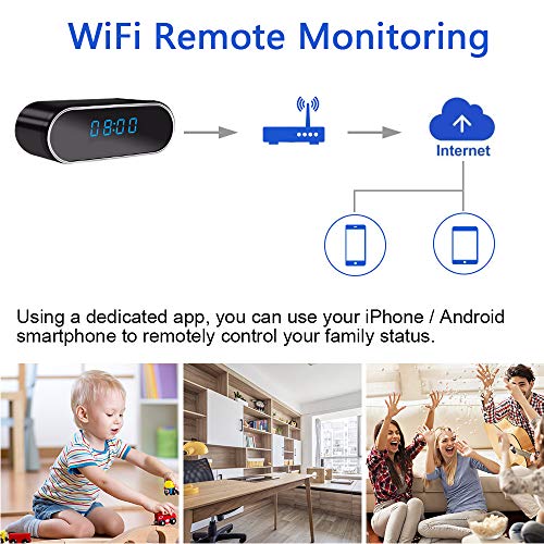 Cámara Espía Oculta UYIKOO Cámara Reloj WiFi HD 1080P Mini Cámara Espía para la Seguridad de la Casa Cámara Nodriza con Lentes de 140 Grados Soporte de Visión Nocturna y Detección de Movimiento