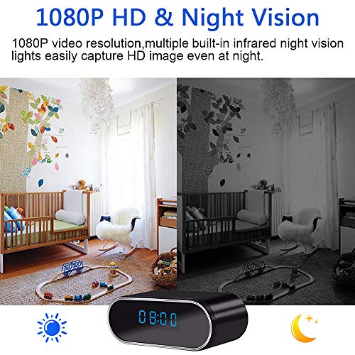 Cámara Espía Oculta UYIKOO Cámara Reloj WiFi HD 1080P Mini Cámara Espía para la Seguridad de la Casa Cámara Nodriza con Lentes de 140 Grados Soporte de Visión Nocturna y Detección de Movimiento