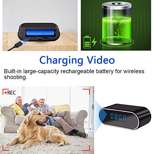 Cámara Espía Oculta UYIKOO Cámara Reloj WiFi HD 1080P Mini Cámara Espía para la Seguridad de la Casa Cámara Nodriza con Lentes de 140 Grados Soporte de Visión Nocturna y Detección de Movimiento