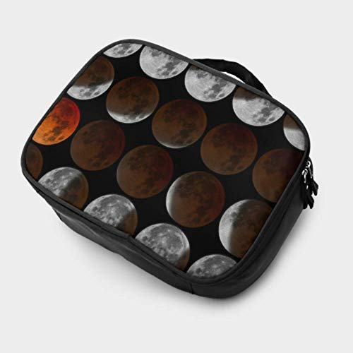 Cambio de Fase Lunar Costura de Viaje Bolsa de Asas de Belleza Estuche de Maquillaje Bolsa de Viaje de Maquillaje Pequeña Bolsa Impresa multifunción para Mujeres