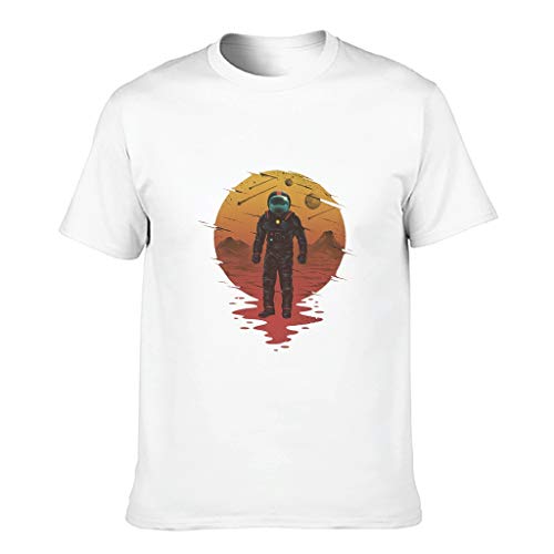 Camiseta de algodón nanjingjin Astronaut-Space-Art Soft Multiple Patterns Short Sleeve for Men Women Space White 3X Large