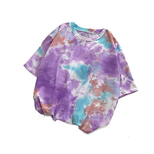 Camiseta de manga corta para mujer, cuello en O, talla grande, 2XL, para adolescentes - - XX-Large