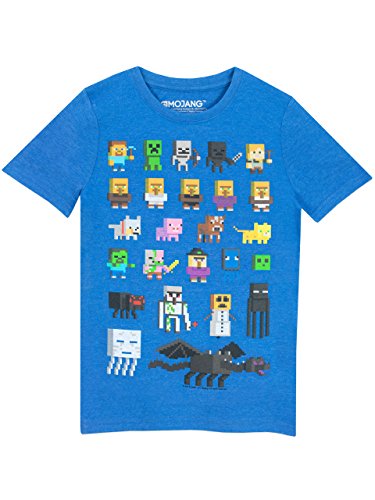 Camiseta para chicos de Minecraft azul real 12-13 Años