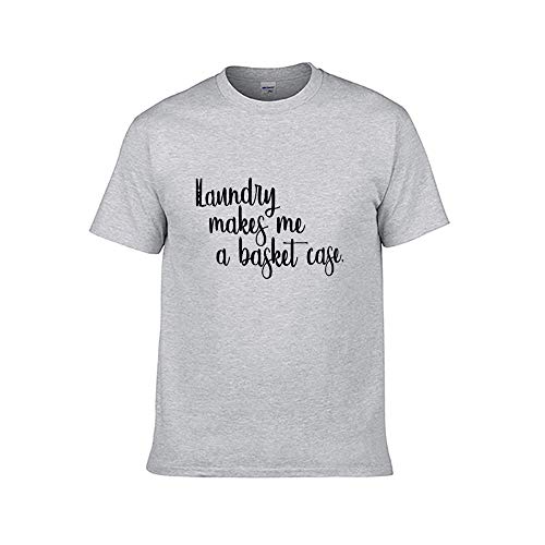 Camiseta para hombre de lavandería, estilo casa-marido para adultos y jóvenes, de moda, casual Gris gris 4XL