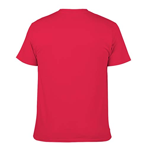 Camiseta para hombre Wikinger Wolf celta árbol de la vida raíces sol Luna impresión cuello redondo camisa de fiesta Red1 M