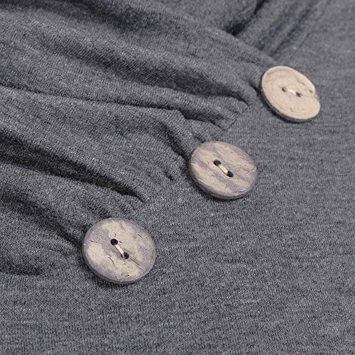 Camisetas largas Manga Largas Tallas Grandes Mujer Otoño 2018 PAOLIAN Sudaderas Cuello Alto Pullover Finos Invierno Blusas Botones Señora Negro Suelto Camisas Fiesta Tops Primavera