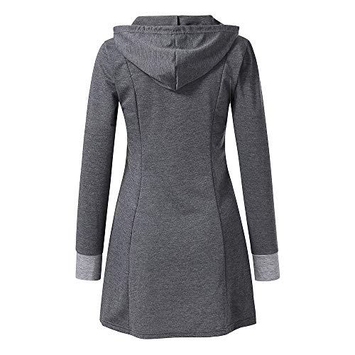 Camisetas Manga Largas Cremalleras Tallas Grandes Mujer Otoño 2018 PAOLIAN Sudaderas con Capucha Largas Deporte Fitness Vestido Blusas Elegante Fiesta Invierno Señora Tops Primavera