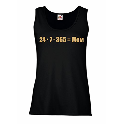 Camisetas sin Mangas para Mujer La Mejor mamá - Amor Usted Mensaje de la mamá - cumpleaños, día de Madres, Regalos del Aniversario (X-Large Negro Oro)
