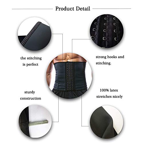 Camisin 100% látex hombres cintura entrenador corsés con hueso de acero sudor cinturón sauna traje para fitness