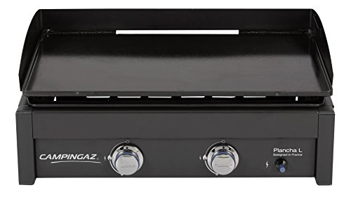 Campingaz Plancha L - Plancha de gas con dos quemadores de acero aluminizado, 7.5 kW de potencia, amplia plancha portátil de acero antiadherente, placa de cocina Teppanyaki
