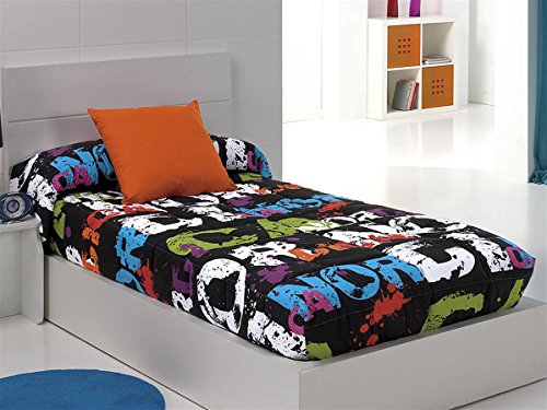 CAÑETE - Edredón Ajustable NÓRDICA Cama 105 - Color Negro