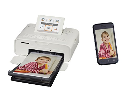 Canon Selphy CP1300 - Impresora fotográfica inalámbrica (Apple AirPrint, Mopria, pantalla abatible de 8.1 cm, tintas de 3 colores, 300 x 300 ppp) blanco