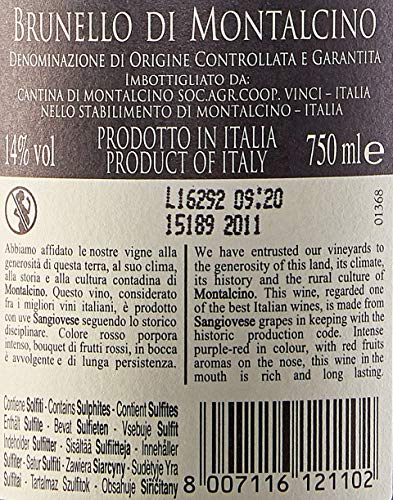 Cantina Di Montalcino Brunello Di Montalcino Vino Tinto - 750 ml