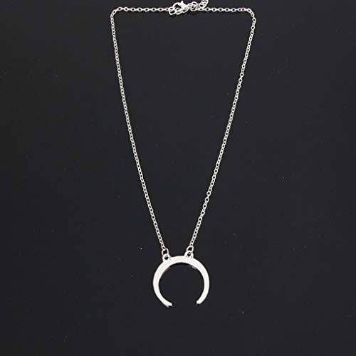 Capas Mujeres largo Multi Media Luna granos de cobre colgantes de la aleación de plata Cadena Gargantilla Collares (Como muestran las imágenes)