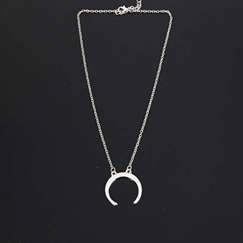 Capas Mujeres largo Multi Media Luna granos de cobre colgantes de la aleación de plata Cadena Gargantilla Collares (Como muestran las imágenes)