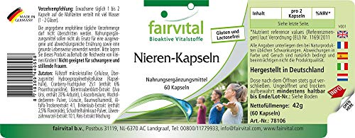 Cápsulas para los riñones - Nieren Kapseln - VEGANO - Dosis elevada - 60 Cápsulas - Calidad Alemana