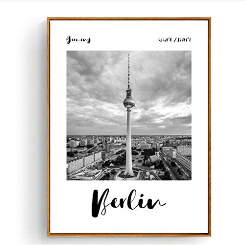 CAPTIVATE HEART Pintura de la Lona 60x80cm sin Marco Amsterdam Berlín Bruselas Chicago Copenhague Ciudad Arquitectura Paisaje Arte Cartel Decoración para el hogar