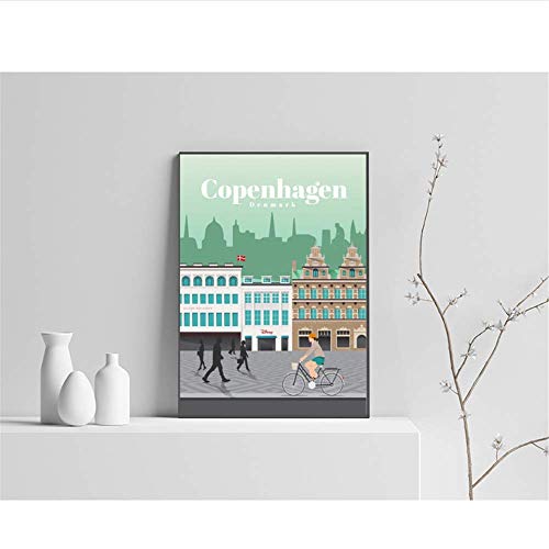CAPTIVATE HEART Tela de Lienzo 50x70cm sin Marco Viaje a Copenhague Cartel Impresión en Lienzo Sala de Estar Arte de la Pared Decoración para el hogar