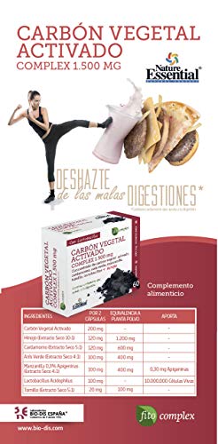 Carbón vegetal activado (complex) 1500 mg. (ext. seco) 60 cápsulas (Pack 3 unid.)