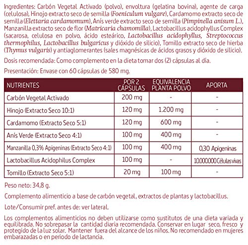 Carbón vegetal activado (complex) 1500 mg. (ext. seco) 60 cápsulas (Pack 3 unid.)