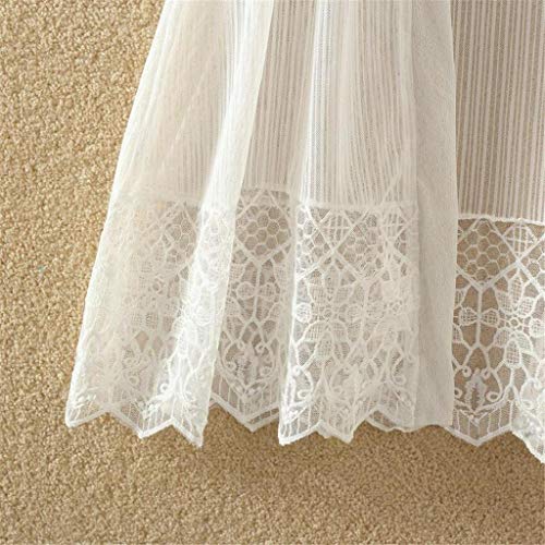 Cardigans Mujer Negro Largo 2019 Nuevo SHOBDW Pareos Casual Color Sólido Manga Larga Encaje Tops Blusa Playa de Verano Kimono Boho Cover Up Mujer Suelto Tallas Grandes XS-XXL(Blanco,XL)