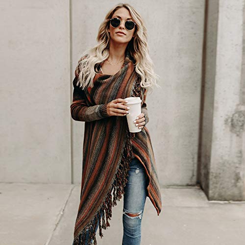 Cardigans MujerCardigans Mujer otoño Invierno 2018 Kimono Suéter Suéter de Punto Poncho Chal Abrigo Chaqueta de señoras Elegantes Outwear