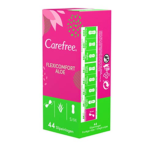 Carefree FlexiComfort Aloe - Protegeslips (flexible y ultrafino, 6 x 44 unidades)