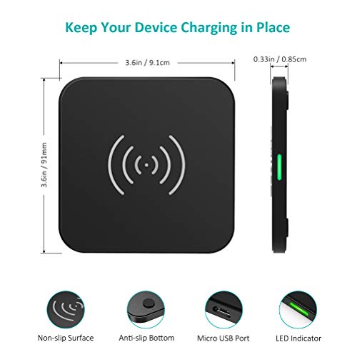 Cargador Inalámbrico Qi, CHOETECH Fast Wireless Charger, 7.5W para iPhone 11/11pro/SE 2020/X/XS MAX/XR/8, 10W Carga Rápida Samsung S20+/S10/S10+/S9/S8/Note10 y 5W Xiaomi 9/Huawei P30 Pro, Airpods2