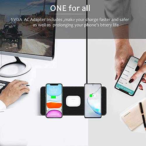 Cargador Inalámbrico Rápido, JE 30W Qi Fast Wireless Charger para iPhone 11/11 Pro/11 Pro Max/XS MAX/XR/XS/X/8Plus/8, Airpods, Samsung Galaxy Serie, Xiaomi, Huawei
