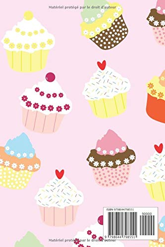 Carnet de notes: pour passionné(e)s de cupcakes - dimensions 15,2 x 22,8 cm - 99 pages lignées - idéal pour un cadeau