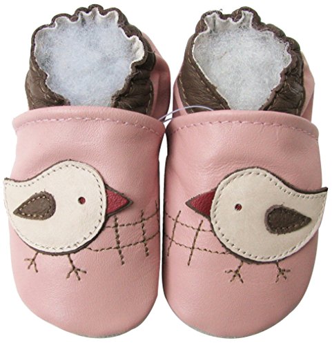 Carozoo - Zapatos para niño/bebé, suela flexible, Rosa (rosa), 0-6 mois