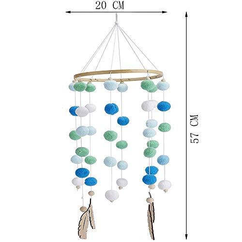 Carrillón de Viento Musical,Baby Rattles Mobile,Móvil de Cuna Colecho,Móvil de Cuna Luces Musica,Carillón de Viento Del Bebé,Móvil para Cuna (Azul)