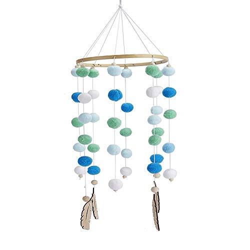 Carrillón de Viento Musical,Baby Rattles Mobile,Móvil de Cuna Colecho,Móvil de Cuna Luces Musica,Carillón de Viento Del Bebé,Móvil para Cuna (Azul)