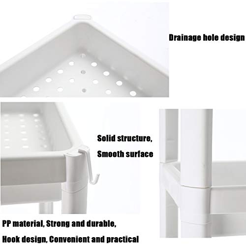 Carrito de Almacenamiento, Organizador con Ruedas Delgado de 4 Niveles, Carrito de Almacenamiento, Organizador de estantes de baño para Lugares Estrechos (Blanco, 4 Tier)