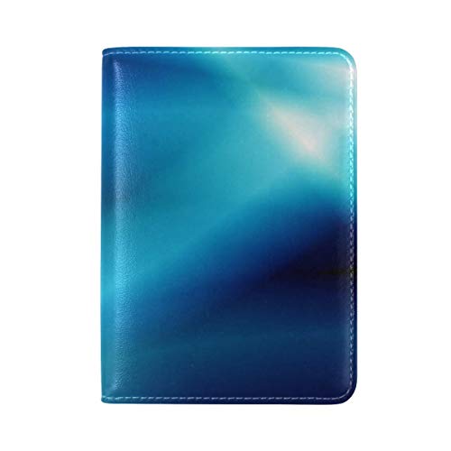 Cartera de la Cubierta del sostenedor del Pasaporte de un Bolsillo de la viga Abstracta Azul, Protector del Organizador del Pasaporte del Viaje del Estuche de la Tarjeta de Bloqueo RFID