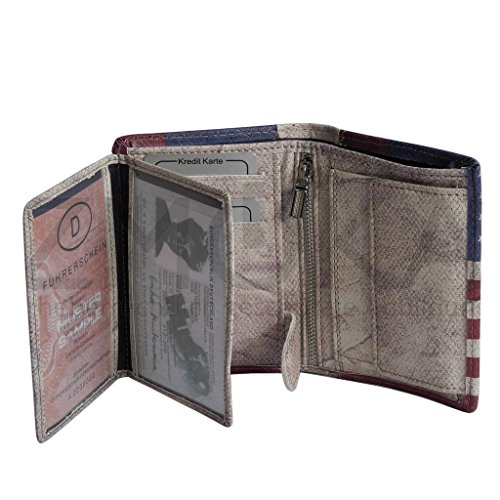 Cartera de Wild Things Only. Monedero con la Bandera de Estados Unidos, Monedero, Cartera – presentado por ZMOKA® (Estados Unidos).