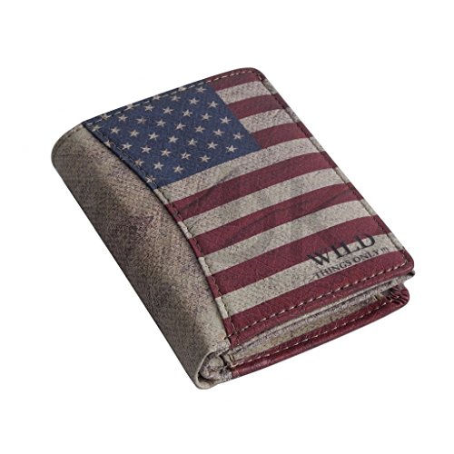 Cartera de Wild Things Only. Monedero con la Bandera de Estados Unidos, Monedero, Cartera – presentado por ZMOKA® (Estados Unidos).