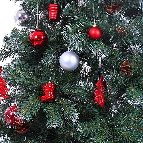 Casaria Deuba Árbol de Navidad con piñas y Nieve Artificial Ramas con Efecto Nieve de 180 cm con 705 Puntas con Base decoración