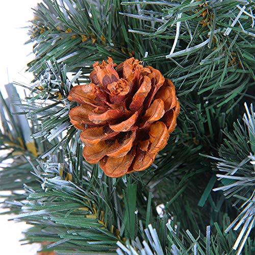 Casaria Deuba Árbol de Navidad con piñas y Nieve Artificial Ramas con Efecto Nieve de 180 cm con 705 Puntas con Base decoración