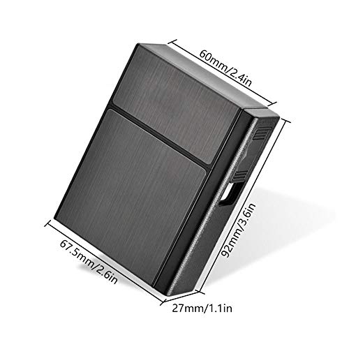 Caso de Cigarrillo con encendedores, leegoal USB Recargable Encendedor eléctrico, Metal Completo Pack 20 Regular Cigarrillos Titular, a Prueba de Viento flameless Cigarrillos Caja King Size