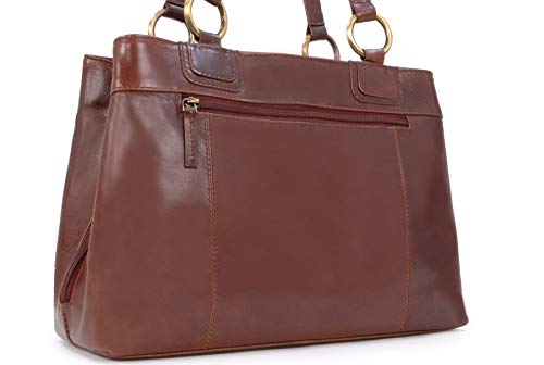 CATWALK COLLECTION - BELLSTONE - Bolso al hombro estilo shopper - Cuero vintage - Grande - Marrón