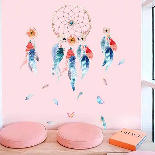 CCYUANG Pegatina De Pared Adesivie Dream Catcher Series Pintura De Decoración De Pared De Aula De Dormitorio Que Combina con El Color Rojo Y Azul