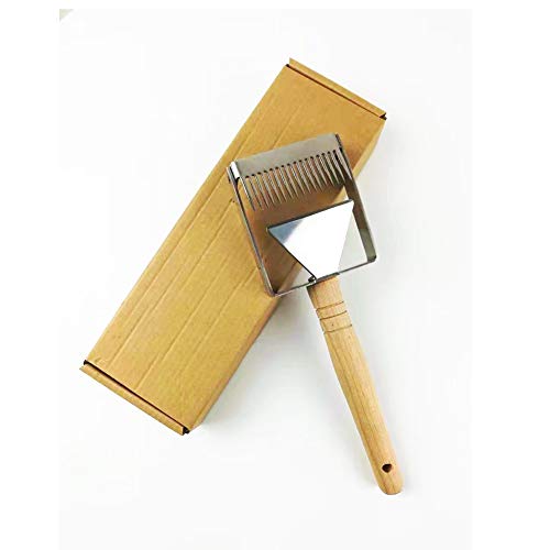 CCZMD Multiusos Tenedor de Corte de la Miel para raspar la Miel Pala rascador Herramienta de Colmena Marco de la jerarquía de Acero Inoxidable Miel Apicultura Desoperculador Tenedor raspado Pala