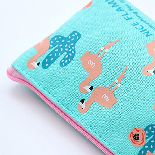 Cdet Lienzo Estuche Bolso Simple y Hermosa Caja de lápiz de Lona de Flamenco Estudiante pequeño Fresco Cremallera de Gran Capacidad papelería Bolsa lápiz Caso,Blanco