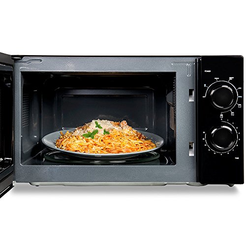 Cecotec All Black Grill - Microondas con Grill, Capacidad de 20l, 700 W, grill de 900W, 9 Niveles Funcionamiento, Temporizador 30 min, Modo Descongelar, Negro