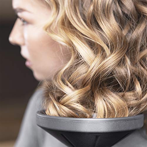 Cecotec Secador de pelo Ionico Bamba IoniCare 5500 PowerStyle, de diseño con motor AC, de gran caudal de aire, con iones reales, sistema Perfect Colour, con difusor y accesorios profesionales (Negro)