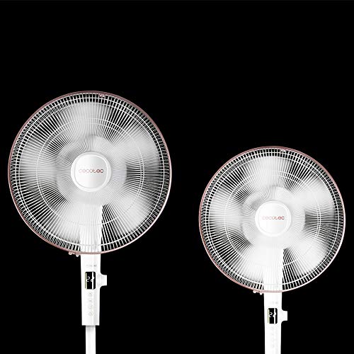 Cecotec Ventilador de Pie EnergySilence 1030 SmartExtreme. 10 Aspas 16"(40cm) de Di‡Metro, Oscilante, 24 Velocidades, Ajustable(112-135cm), Motor de Cobre, Temporizador de 15h, Mando a Distancia, 60W