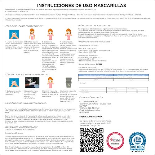 Cencibel Smart Casual Mascarilla Bandera de España Sonrisa Marino (Adulto)