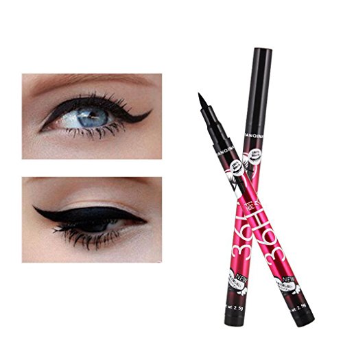 Censhaorme Prueba Eye Liner Delineador de Ojos Agua Negro Pluma líquida Suave Anti Blooming de Secado rápido