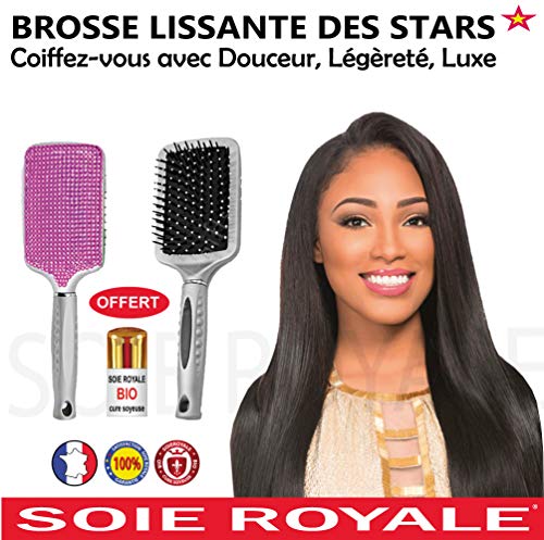 Cepillo cabello des Stars pedrería de cristal rubí liso démêle con brillo ULTRA ligera antiestático mango antideslizante Nano térmica 1 seda Royale Bio Cure Soyeuse 15 ml Offerte